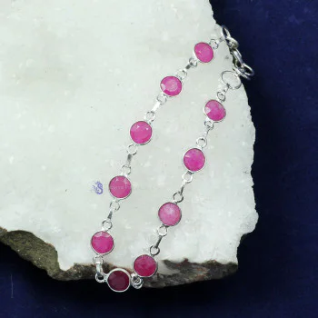 PINK RUBY CORUNDUM G - SBB907- NATURAL CUT GEMSTONE FANCY BEJAL BRACELET MADE IN 925 ST PINK RUBY CORUNDUM G - SBB907- NATURAL CUT GEMSTONE FANCY BEJAL BRACELET MADE IN 925 ST