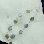 LABRADORITE CUT D - SBB906- 925 STERLING SILVER NATURAL GEMSTONE TRENDY BRACELET MAD