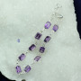 AMETHYST CUT G - SBB906- 925 STERLING SILVER NATURAL GEMSTONE TRENDY BRACELET MAD