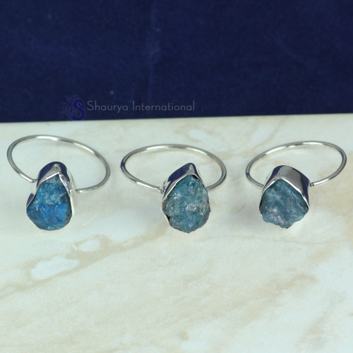 APATITE ROUGH C - CMJ905- NATURAL GARNET & APATITE ROUGH GEMSTONE 3PCS RINGS WHOLE