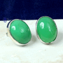 Chrysoprase B - SSE890- NATURAL GEMSTONE TRENDY STUD EARRINGS MADE IN 925 STERLI