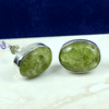 Mohave Peridot H - SSE890- NATURAL GEMSTONE TRENDY STUD EARRINGS MADE IN 925 STERLI