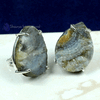 Desert Druzy A - SSE889- NATURAL DRUZY & ROUGH GEMSTONE PRONG & PLAIN SETTING EAR