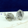 Herkimer Druzy D - SSE889- NATURAL DRUZY & ROUGH GEMSTONE PRONG & PLAIN SETTING EAR