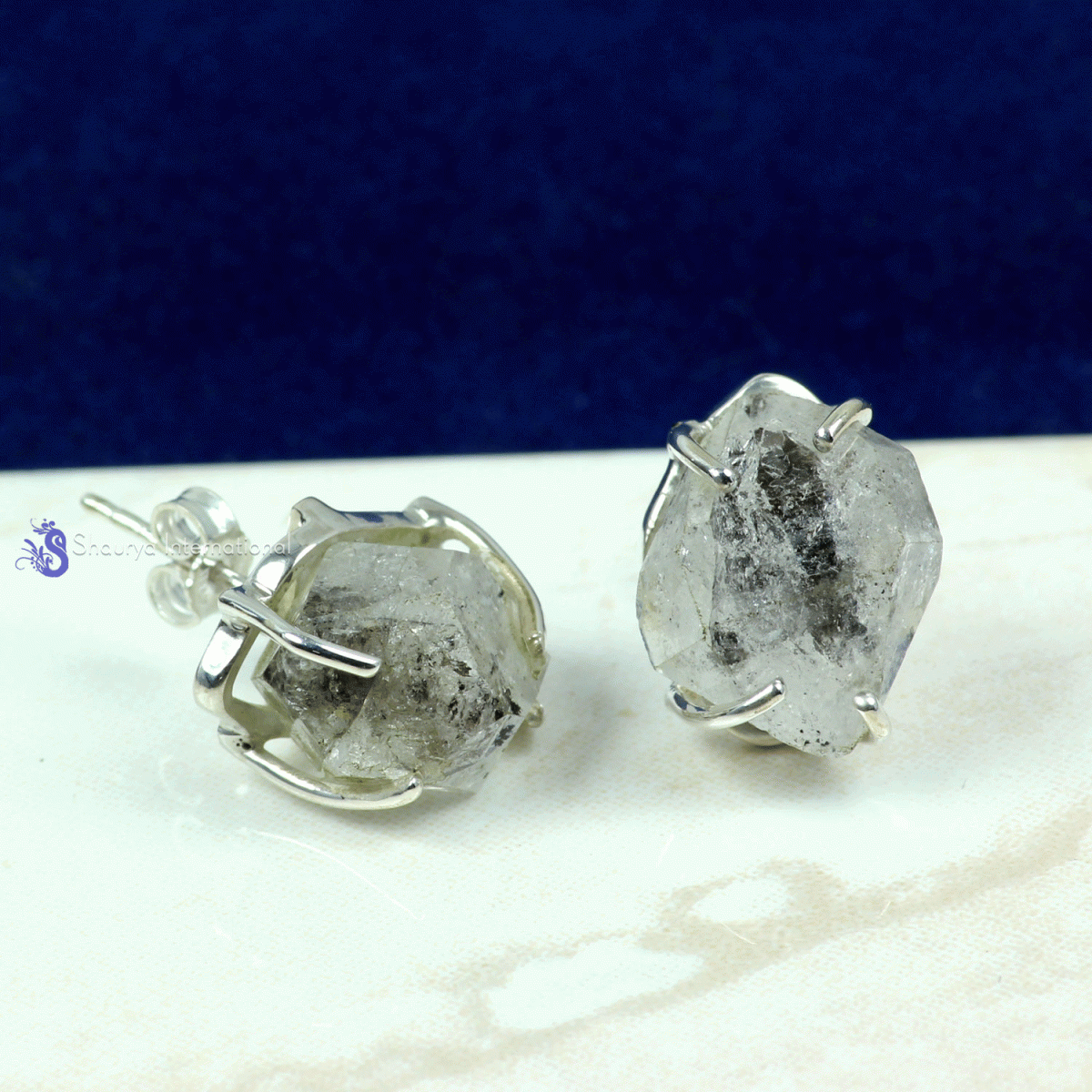 Herkimer Druzy D - SSE889- NATURAL DRUZY & ROUGH GEMSTONE PRONG & PLAIN SETTING EAR Herkimer Druzy D - SSE889- NATURAL DRUZY & ROUGH GEMSTONE PRONG & PLAIN SETTING EAR