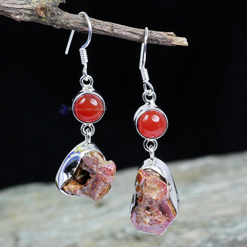 Vandinite Druzy A - XSE961- NEW COLLECTION OF NATURAL GEMSTONE EARRINGS MADE IN 925 Vandinite Druzy A - XSE961- NEW COLLECTION OF NATURAL GEMSTONE EARRINGS MADE IN 925
