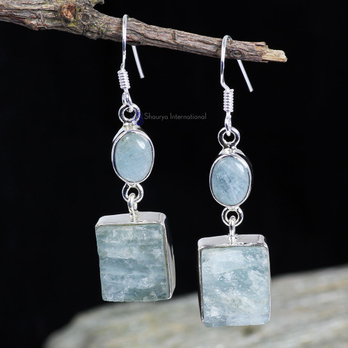 Aquamarine Druzy E - XSE961- NEW COLLECTION OF NATURAL GEMSTONE EARRINGS MADE IN 925 Aquamarine Druzy E - XSE961- NEW COLLECTION OF NATURAL GEMSTONE EARRINGS MADE IN 925