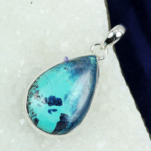 CRYSOCOLA H - ISP792- NATURAL GEMSTONE BEAUTIFUL DESIGNER PENDANTS MADE IN 925