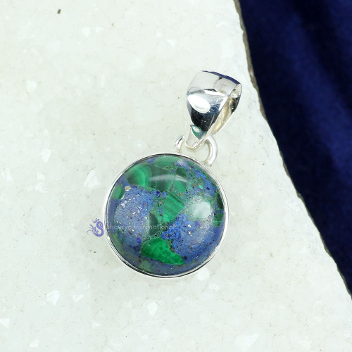 MALACHITE IN AZURITE I - ISP792- NATURAL GEMSTONE BEAUTIFUL DESIGNER PENDANTS MADE IN 925