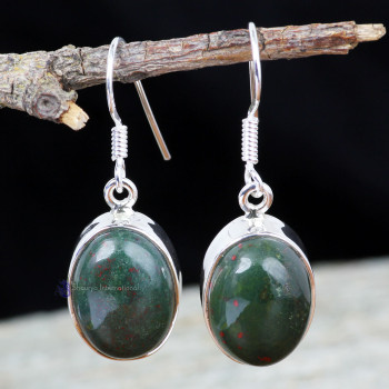 BLOOD AGATE D - XSE959- 925 STERLING SILVER NATURAL GEMSTONE BEAUTIFUL EARRINGS BLOOD AGATE D - XSE959- 925 STERLING SILVER NATURAL GEMSTONE BEAUTIFUL EARRINGS