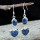 NEON BLUE APATITE A - XSE958- NATURAL TWO GEMSTONE FANTASTIC EARRINGS MADE IN 925 STER