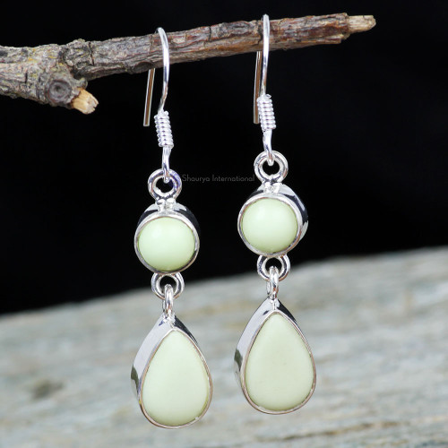 LEMON PRACE D - XSE958- NATURAL TWO GEMSTONE FANTASTIC EARRINGS MADE IN 925 STER LEMON PRACE D - XSE958- NATURAL TWO GEMSTONE FANTASTIC EARRINGS MADE IN 925 STER