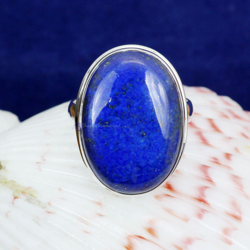 LAPIS O - PSR823- PLAIN SHAPE & PLAIN SETTING RINGS WITH NATURAL GEMSTONE