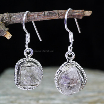 HERKIMER DIAMOND DRUZY E - XSE957- INDIAN FACTORY MADE TRENDY EARRINGS WITH NATURAL GEMSTON HERKIMER DIAMOND DRUZY E - XSE957- INDIAN FACTORY MADE TRENDY EARRINGS WITH NATURAL GEMSTON