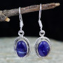 LAPIS F - XSE957- INDIAN FACTORY MADE TRENDY EARRINGS WITH NATURAL GEMSTON