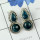 NEON BLUE APATITE D - SSE888-MULTI CUT N CAB GEMSTONE 925 STERLING SILVER STUD EARRING