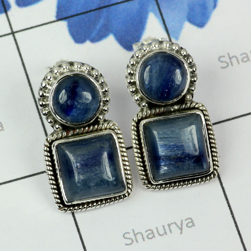 KYNITE CAB E - SSE888-MULTI CUT N CAB GEMSTONE 925 STERLING SILVER STUD EARRING