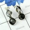 HERKIMER DIAMOND & DENDRITIC AGATE B - SSE887-EXCLUSIVE SILVER FABULOUS GEMSTONE STUD EARRING