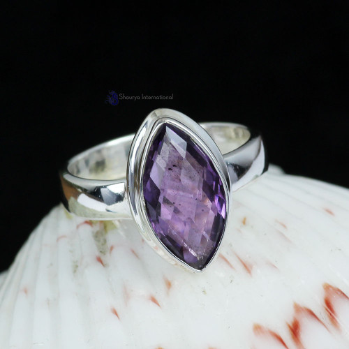 AMETHYST CUT D - BDR961- NEW MULTI DESIGNED NATURAL AMETHYST GEMSTONE RINGS MADE 