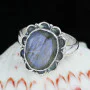LABRADORITE A - BDR960- INDIAN FACTORY MADE LABRADORITE GEMSTONE RINGS WITH 925 