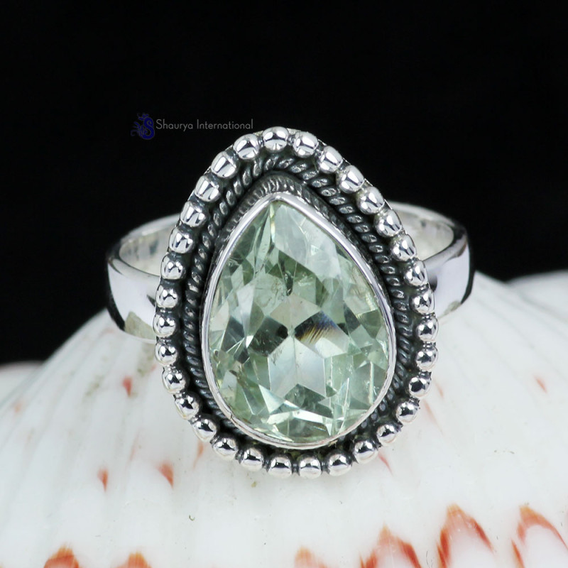 GREEN AMETHYST CUT B - BDR959- WONDERFUL GREEN AMETHYST CUT GEMSTONE RINGS MADE IN 925 GREEN AMETHYST CUT B - BDR959- WONDERFUL GREEN AMETHYST CUT GEMSTONE RINGS MADE IN 925