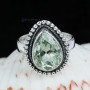 GREEN AMETHYST CUT B - BDR959- WONDERFUL GREEN AMETHYST CUT GEMSTONE RINGS MADE IN 925