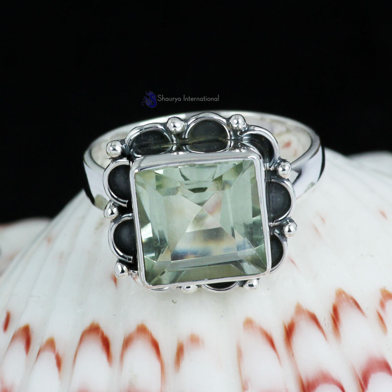 GREEN AMETHYST CUT C - BDR959- WONDERFUL GREEN AMETHYST CUT GEMSTONE RINGS MADE IN 925 GREEN AMETHYST CUT C - BDR959- WONDERFUL GREEN AMETHYST CUT GEMSTONE RINGS MADE IN 925