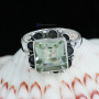 GREEN AMETHYST CUT C - BDR959- WONDERFUL GREEN AMETHYST CUT GEMSTONE RINGS MADE IN 925