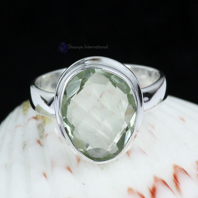GREEN AMETHYST CUT E - BDR959- WONDERFUL GREEN AMETHYST CUT GEMSTONE RINGS MADE IN 925 GREEN AMETHYST CUT E - BDR959- WONDERFUL GREEN AMETHYST CUT GEMSTONE RINGS MADE IN 925
