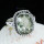 GREEN AMETHYST CUT H - BDR959- WONDERFUL GREEN AMETHYST CUT GEMSTONE RINGS MADE IN 925