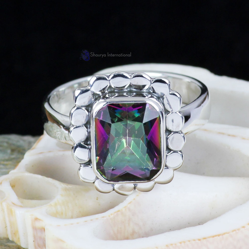 MYSTIC A - BDR958- LOVELY DESIGNER MYSTIC GEMSTONE RINGS MADE IN 925 STERLI