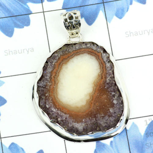 AMETHYST STALACTITE A - FSP970-925 STERLING SILVER FREE SIZE AMETHYST STALACTITE GEMSTON