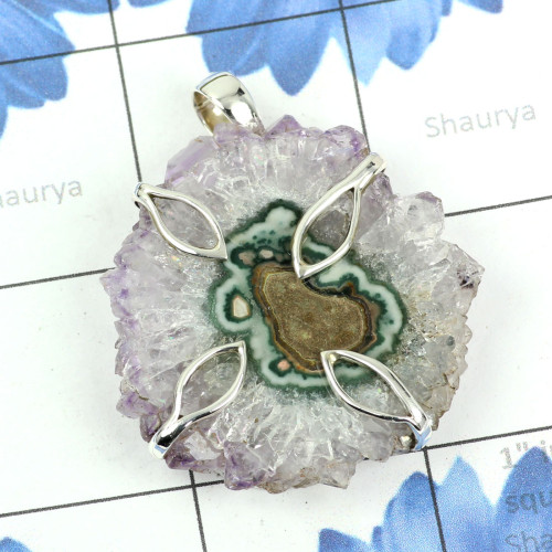 AMETHYST STALACTITE C - FSP970-925 STERLING SILVER FREE SIZE AMETHYST STALACTITE GEMSTON