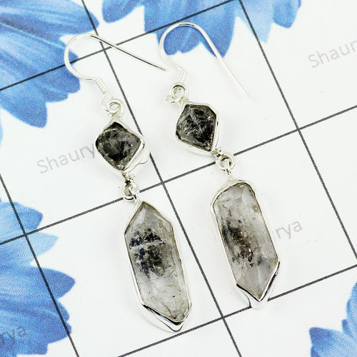 HERKIMER DIAMOND DRUZY G - XSE949- GORGEOUS EARRINGS WITH NATURAL GEMSTONE MADE IN 925 STER HERKIMER DIAMOND DRUZY G - XSE949- GORGEOUS EARRINGS WITH NATURAL GEMSTONE MADE IN 925 STER