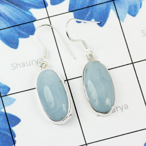 BLUE OPAL F - XSE947- NEW DESIGNER EARRINGS WITH NATURAL GEMSTONE MADE IN 925 BLUE OPAL F - XSE947- NEW DESIGNER EARRINGS WITH NATURAL GEMSTONE MADE IN 925