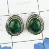 MALACHITE IN AZURITE F - SSE886- BEAUTIFUL DESIGNER NATURAL GEMSTONE STUD EARRINGS MADE I