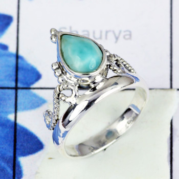 LARIMAR B - BDR957- 925 STERLING SILVER WITH LARIMAR GEMSTONE DESIGNER RINGS LARIMAR B - BDR957- 925 STERLING SILVER WITH LARIMAR GEMSTONE DESIGNER RINGS