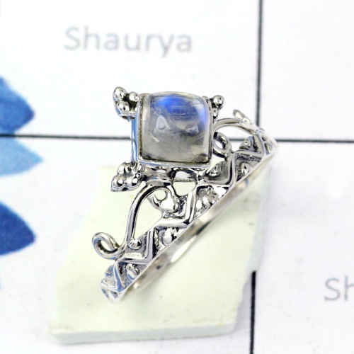 RAINBOW MOONSTONE E - BDR956- EXCLUSIVE NEW COLLECTION OF RAINBOW MOONSTONE RINGS MADE