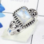 RAINBOW MOONSTONE O - BDR956- EXCLUSIVE NEW COLLECTION OF RAINBOW MOONSTONE RINGS MADE