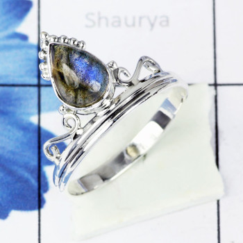 LABRADORITE B - BDR955- NEW DESIGNER NATURAL LABRADORITE GEMSTONE RINGS MADE IN LABRADORITE B - BDR955- NEW DESIGNER NATURAL LABRADORITE GEMSTONE RINGS MADE IN