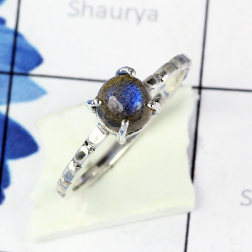 LABRADORITE J - BDR955- NEW DESIGNER NATURAL LABRADORITE GEMSTONE RINGS MADE IN