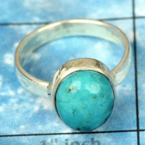 BLUE TURQUOISE B - PSR818- HANDMADE PLAIN SETTING NATURAL GEMSTONE RINGS MADE IN 92 BLUE TURQUOISE B - PSR818- HANDMADE PLAIN SETTING NATURAL GEMSTONE RINGS MADE IN 92