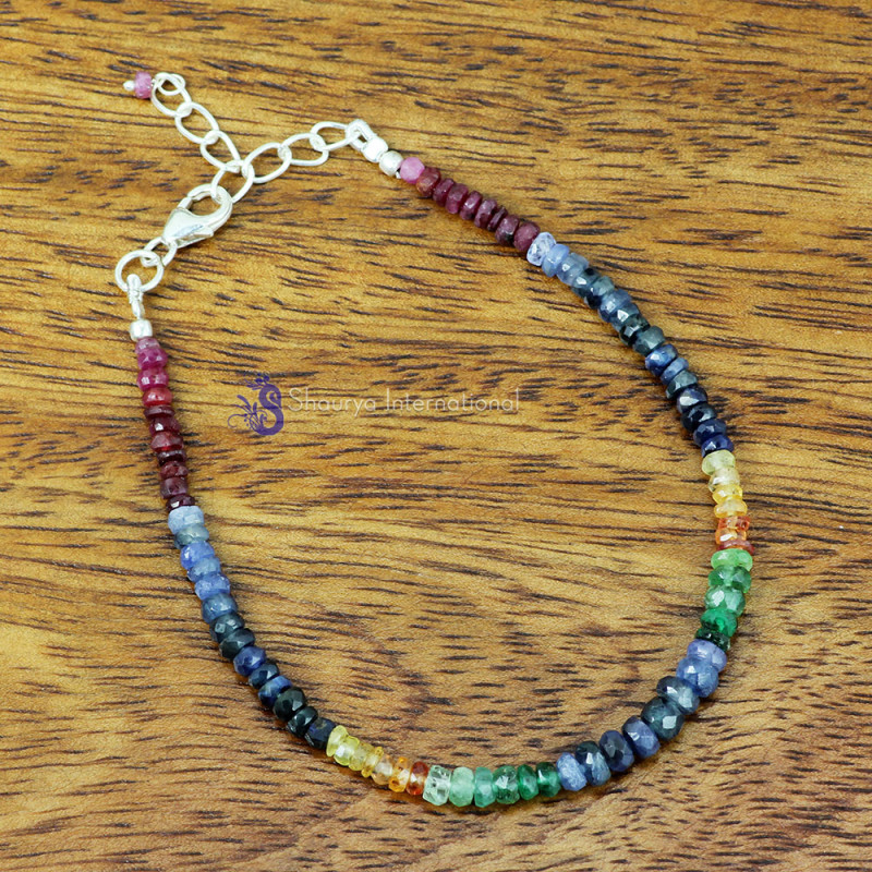 MULTI SAPPHIRE B - BBS999- NATURAL GEMSTONE BEADS NEW DESIGNED BRACELETS WITH 925 S MULTI SAPPHIRE B - BBS999- NATURAL GEMSTONE BEADS NEW DESIGNED BRACELETS WITH 925 S