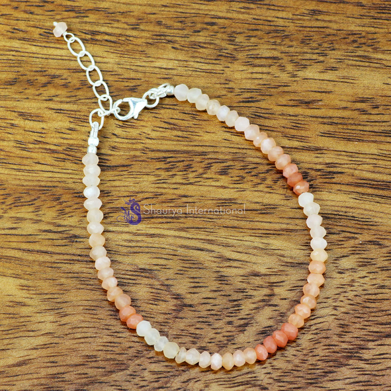 MOONSTONE C - BBS999- NATURAL GEMSTONE BEADS NEW DESIGNED BRACELETS WITH 925 S MOONSTONE C - BBS999- NATURAL GEMSTONE BEADS NEW DESIGNED BRACELETS WITH 925 S