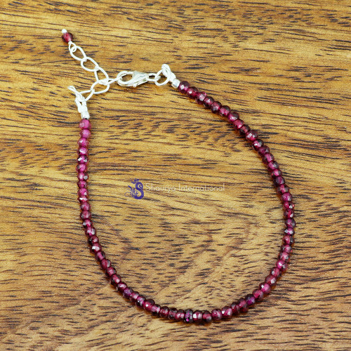GARNET D - BBS999- NATURAL GEMSTONE BEADS NEW DESIGNED BRACELETS WITH 925 S GARNET D - BBS999- NATURAL GEMSTONE BEADS NEW DESIGNED BRACELETS WITH 925 S