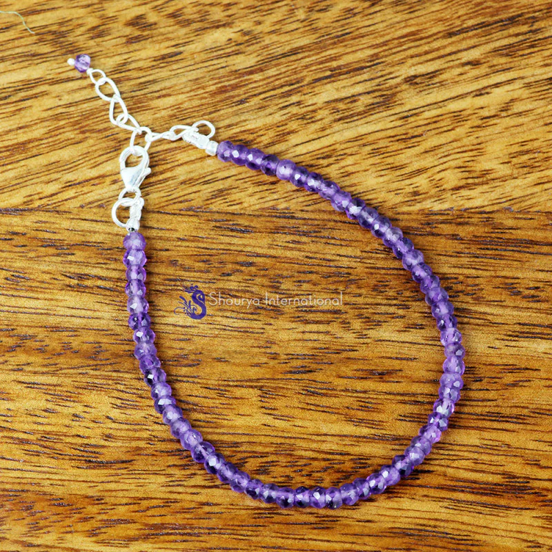 AMETHYST A - BBS998- EXCLUSIVE NATURAL GEMSTONE BEADS BRACELETS MADE IN 925 S AMETHYST A - BBS998- EXCLUSIVE NATURAL GEMSTONE BEADS BRACELETS MADE IN 925 S