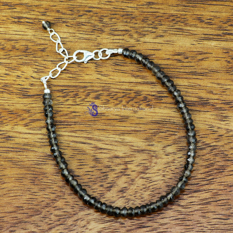 SMOKEY B - BBS998- EXCLUSIVE NATURAL GEMSTONE BEADS BRACELETS MADE IN 925 S SMOKEY B - BBS998- EXCLUSIVE NATURAL GEMSTONE BEADS BRACELETS MADE IN 925 S