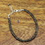 SMOKEY B - BBS998- EXCLUSIVE NATURAL GEMSTONE BEADS BRACELETS MADE IN 925 S