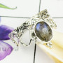 LABRADORITE B - BDR954- NATURAL LABRADORITE GEMSTONE TRENDY RINGS MADE IN 925 ST