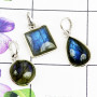 LABRADORITE CUT D - SBP895- NATURAL GEMSTONE BEAUTIFUL 3PCS BEZEL PENDANTS SET MADE 